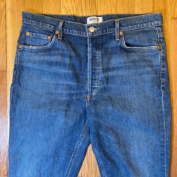 AGOLDE Nico High Rise Jeans Womens 32x27 Subdued Dark Wash Stretch Denim - Picture 3 of 9